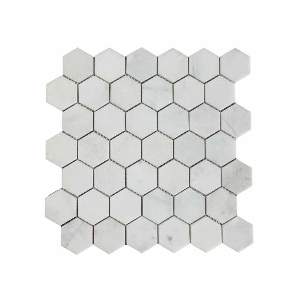 Bianco Oro Hexagon 2X2 Multi Finish Marble Mosaic