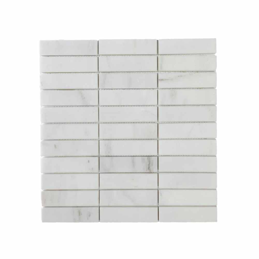 Bianco Oro Stacked 1X4 Honed Marble Mosaic