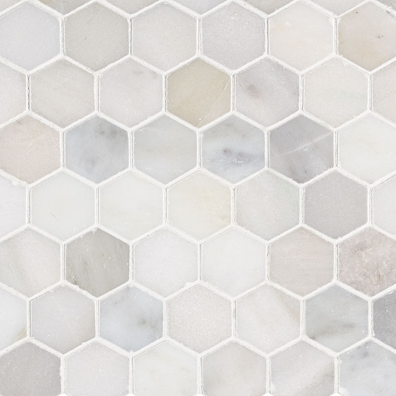 Greecian White 12x12 Hexagon Polished Marble Mosaic
