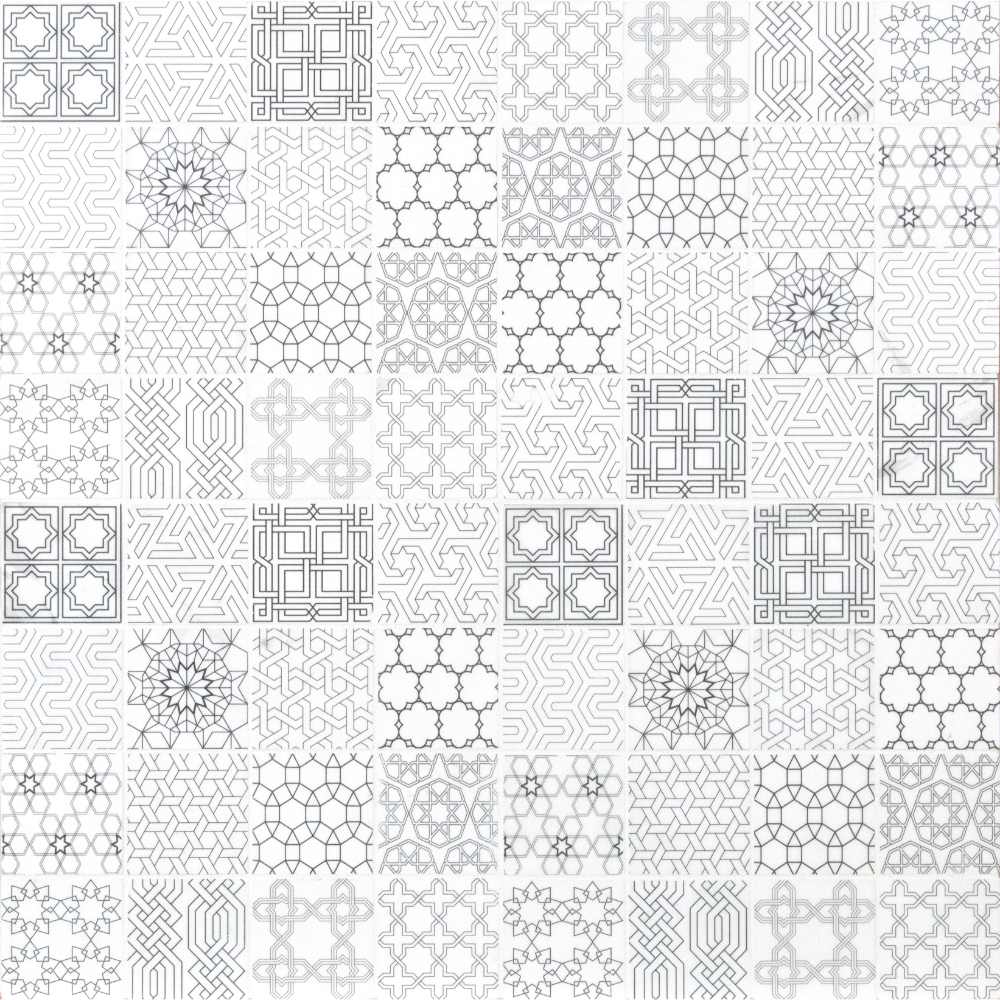 Abani Stak 3X3 Honed Encaustic Pattern Marble Mosaic Tile