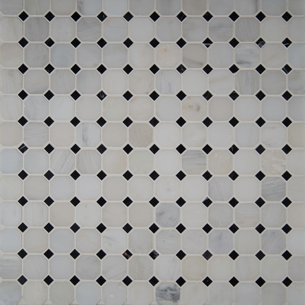 Arabescato Carrara Octagon Honed 2x2 Mosaic