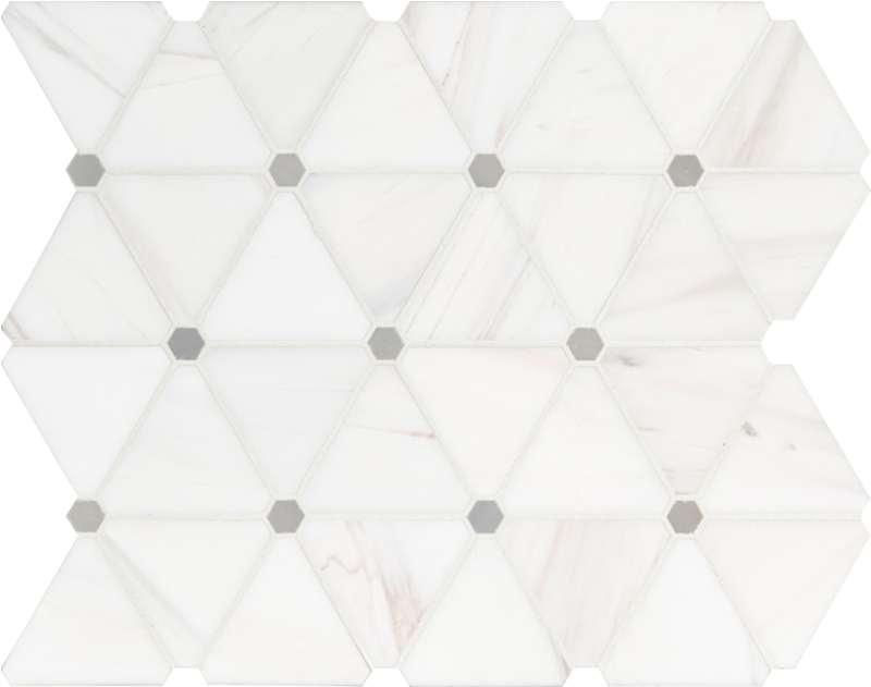 Bianco Dolomite Pinwheel Polished Backsplash Mosaic