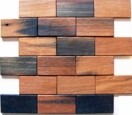 Brick Pattern 2x4 Antique Wood Mosaic
