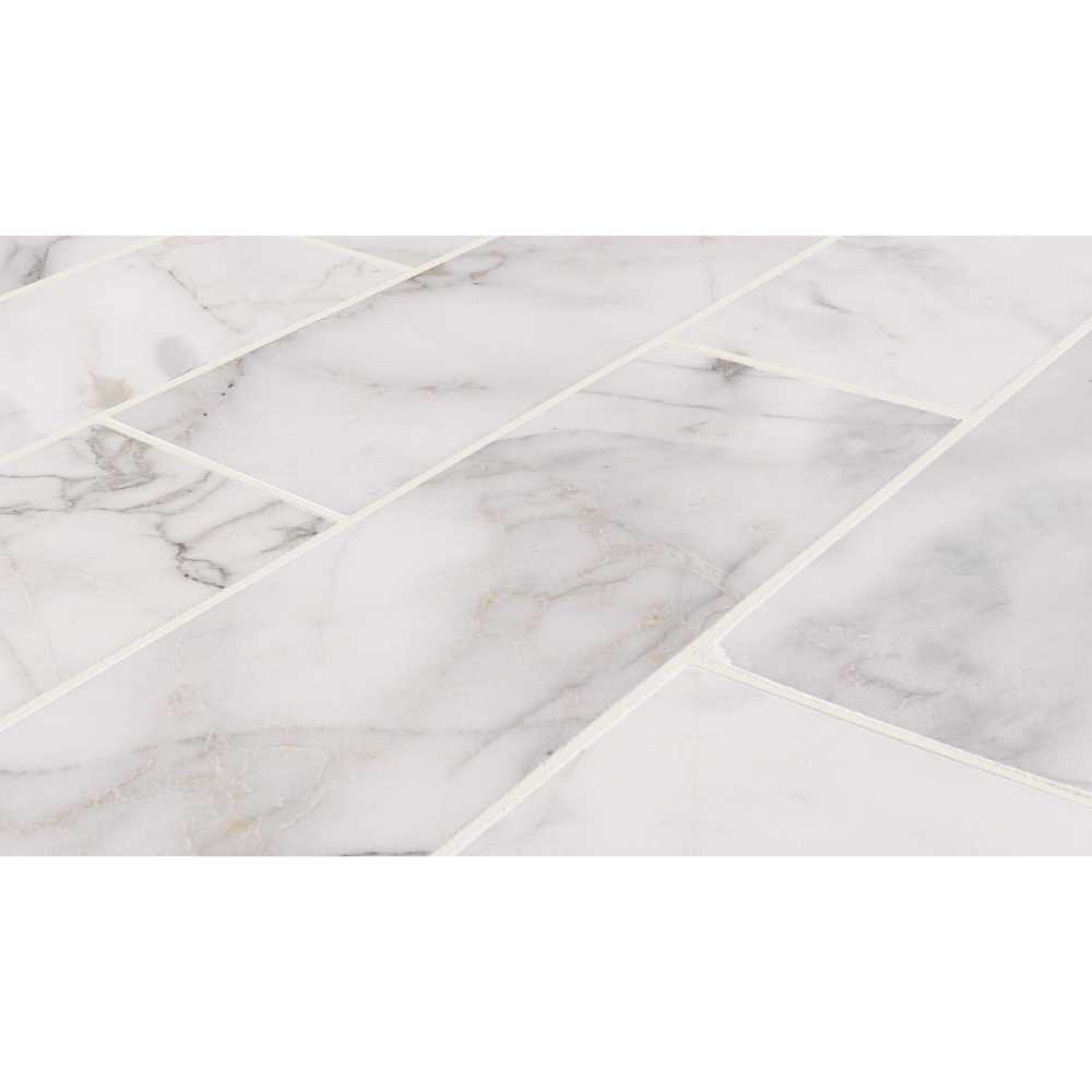 Calacatta Cressa 4X12 White Honed Subway Marble Tile