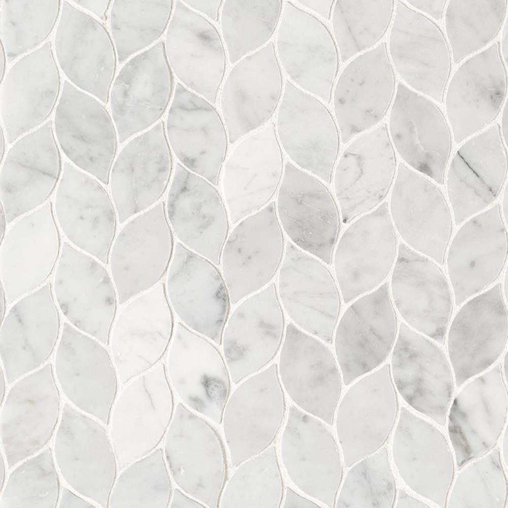 Carrara White Blanco Pattern Honed Mosaic