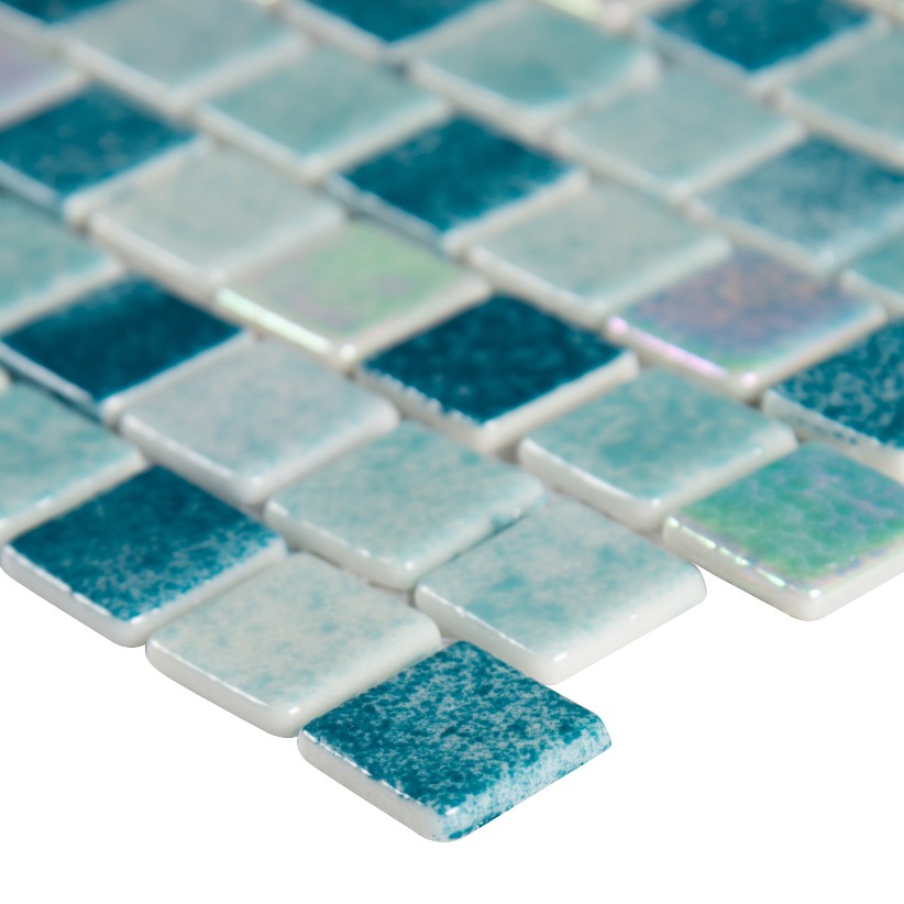 Carribean Jade 1X1 Staggered Glass Mosaic