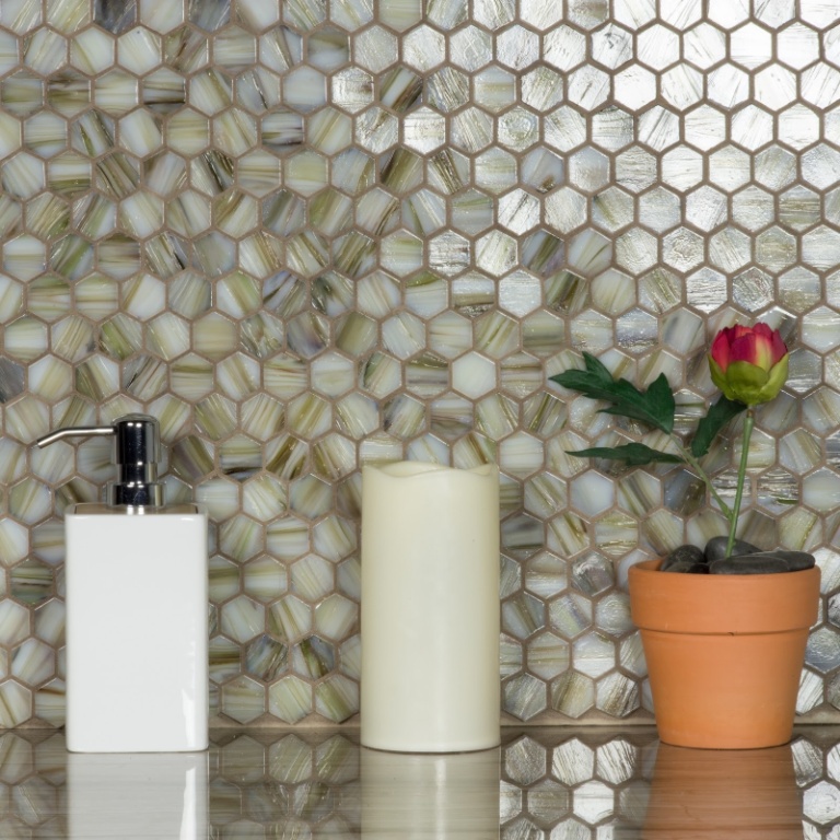 Champagne Hexagon 1x1 Collection Mosaic