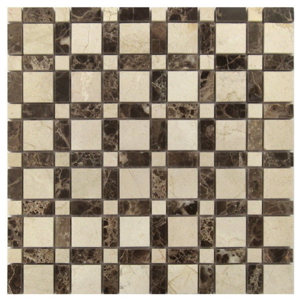Checker Blend Emperador 12X12 Mosaic