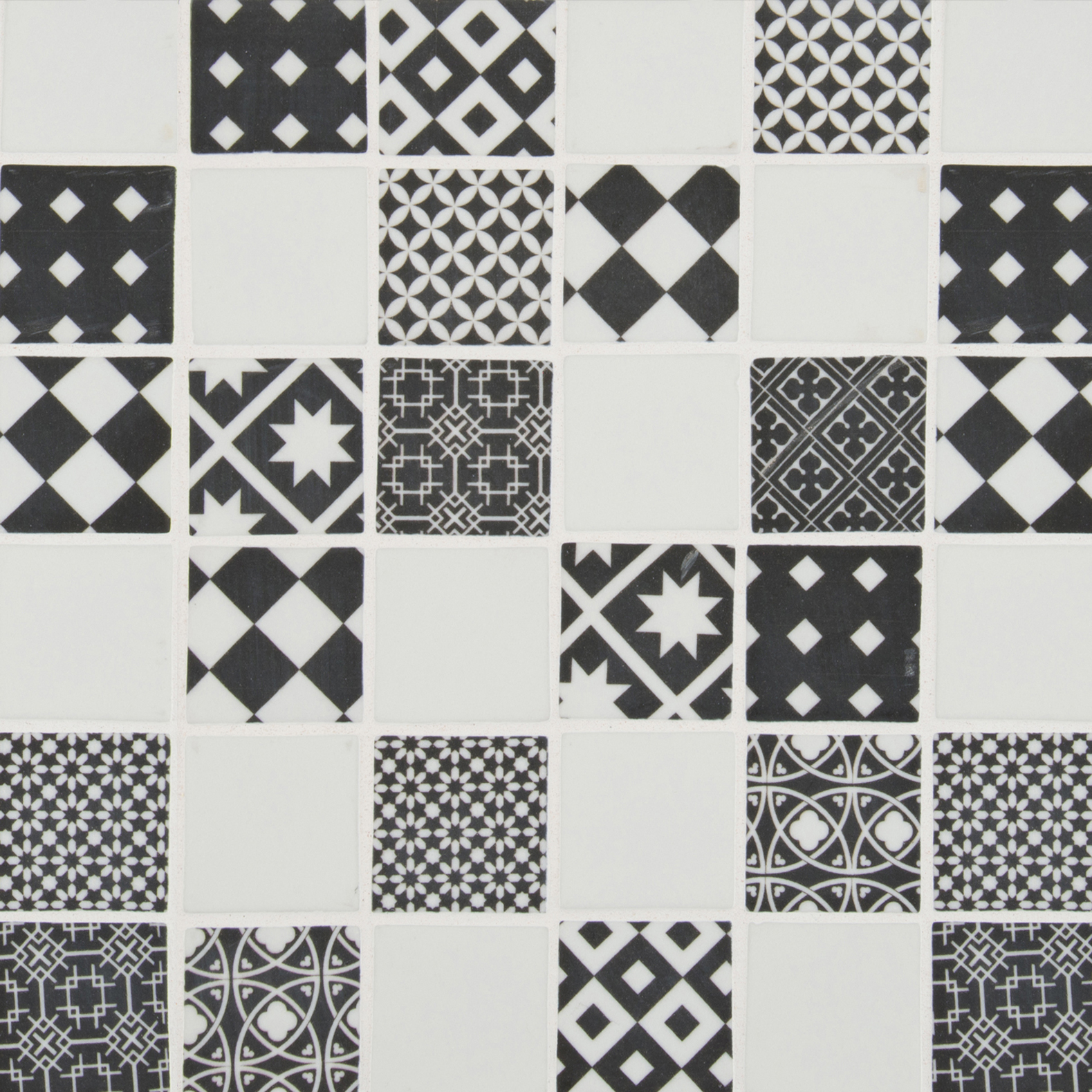 Checkorama 2x2x4mm Matte Glass Mosaic Tile