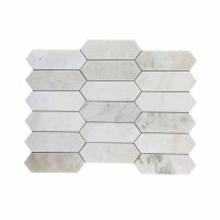 Bianco Oro Gem Shaped 2X6 Polished Marble Mosaic
