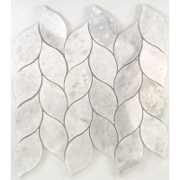 Kalta Bianco White 2X2 Polished Leaf Shaped Mosaic