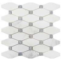 Octave Carrara White With Gray Dot Elongated Polished Mosaic