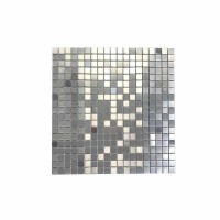 Stainless Steel Gray Grid Mosaic Tile