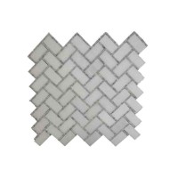 Thassos And Carrara White Dot 1x2 Herringbone Polished Mosaic