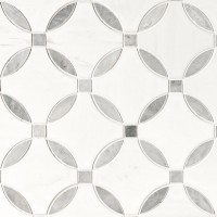 Bianco Dolomite Lola 10.25X10.25 Polished Marble Mosaic Tile
