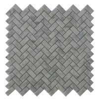 Carrara White Herringbone Mini Brick Pattern Mosaic