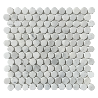 Carrara White Honeycomb 1x1 Penny Round Mosaic