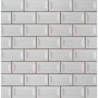 Domino Gray 3X6 Inverted Beveled Glossy Subway Tile