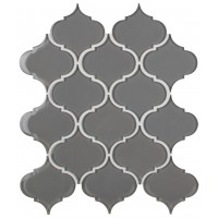 Pebble Arabesque 10.43X12.28 8mm Glossy Glass Mosaic Tile