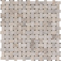 Tundra Gray Basketweave Pattern Polished Mosaic