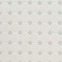 White and Gray Octagon 11.61X11.61 6mm Matte Porcelain Mosaic Tile