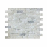 Bianco Oro 1X2 Split Face Brick Joint Marble Mosaic