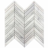 Oriental White 1x4 Honed Chevron Mosaic Tile