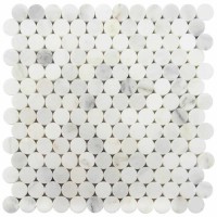 Carrara White Honeycomb 1x1 Honed Penny Round Mosaic