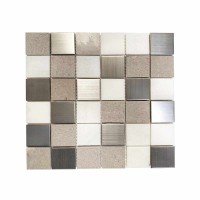 Stainless Steel Limes Stone White Marble Scuptor 2X2 Polished Mosaic