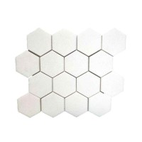 Thassos White 3X3 Hexagon Honeycomb Polished Marble Mosaic