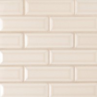 Antique White Glossy 2x6 Bevel Ceramic Subway Tile