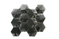 Stainless Steel 3D black Interlocking 3X3 Hexagon Mosaic