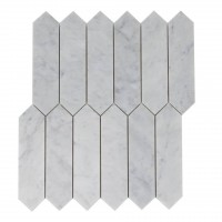Carrara White 2x8 Polished Elongated Hexagon Mosaic