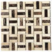 Checker Pattern Blend Polished Marble Mosaic