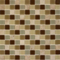 French Brown Glass Mix 1x1 Mosaic