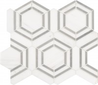 Georama Grigio 11X13 Hexagon Polished Marble Mosaic Tile