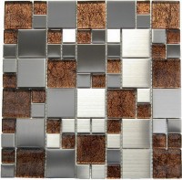 Magic Steel and Brown Glass 12x12 Mosaic