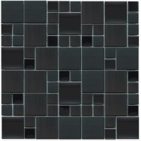 Stainless Steel Magic Pattern Mosaic 12x12 Black
