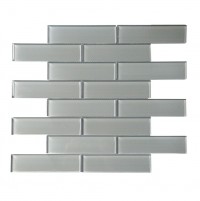 Space Grey Linen 12X12 Polished Glass Mosaic