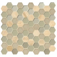 Monterra Blend 3x3 Hexagon 8mm Glass Wall Tile