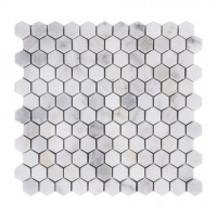 Oriental White 1x1 Hexagon Honed Mosaic