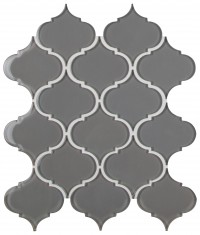 Pebble Arabesque 10.43X12.28 8mm Glossy Glass Mosaic Tile