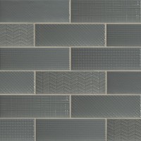 Urbano Graphite 3D Mix 4x12 Glossy Ceramic Subway Tile