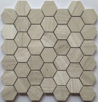 Wooden White 2x2 Honed Hexagon Mosaic