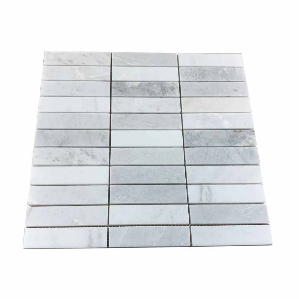 Bianco Oro 1X4 Stacked Polished Marble Mosaic