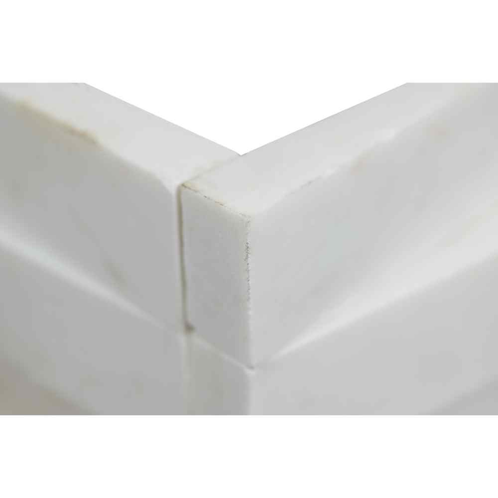 Cosmic White 6X12X6 3D Wave Split Face Corner Ledger Panel