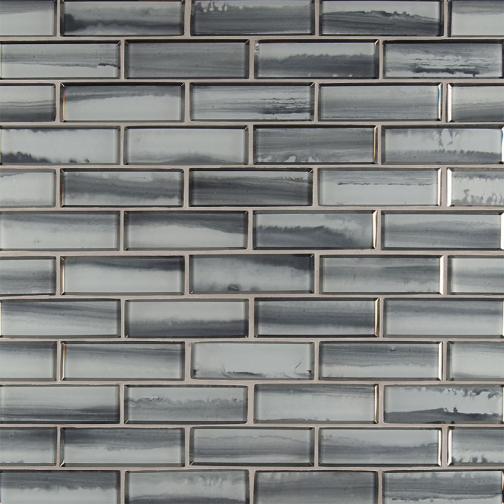 Ombre Grigia Pattern Subway Glass Tile