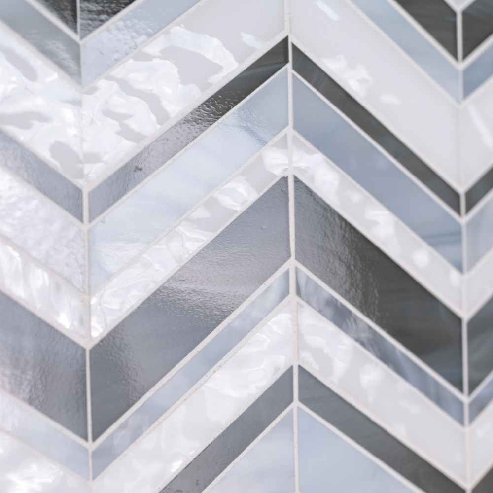 Urban Wave Lapis 3mm Glossy Glass Mosaic Tile