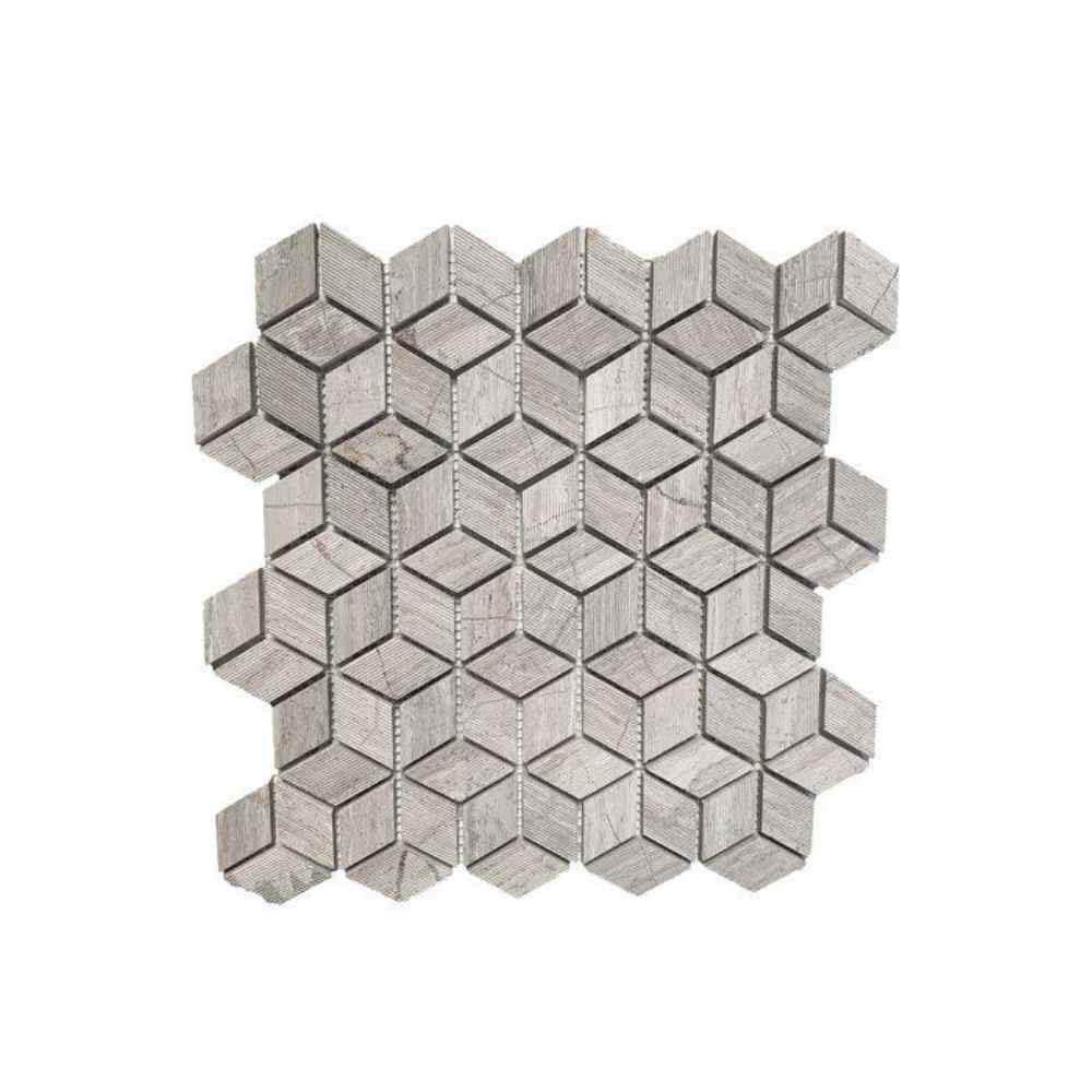 White Oak 3X3 3D Novelty Marble Mosaic Tile