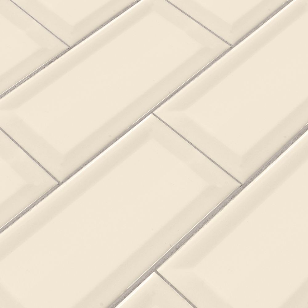 Almond 3X6 Beveled Glossy Subway Tile